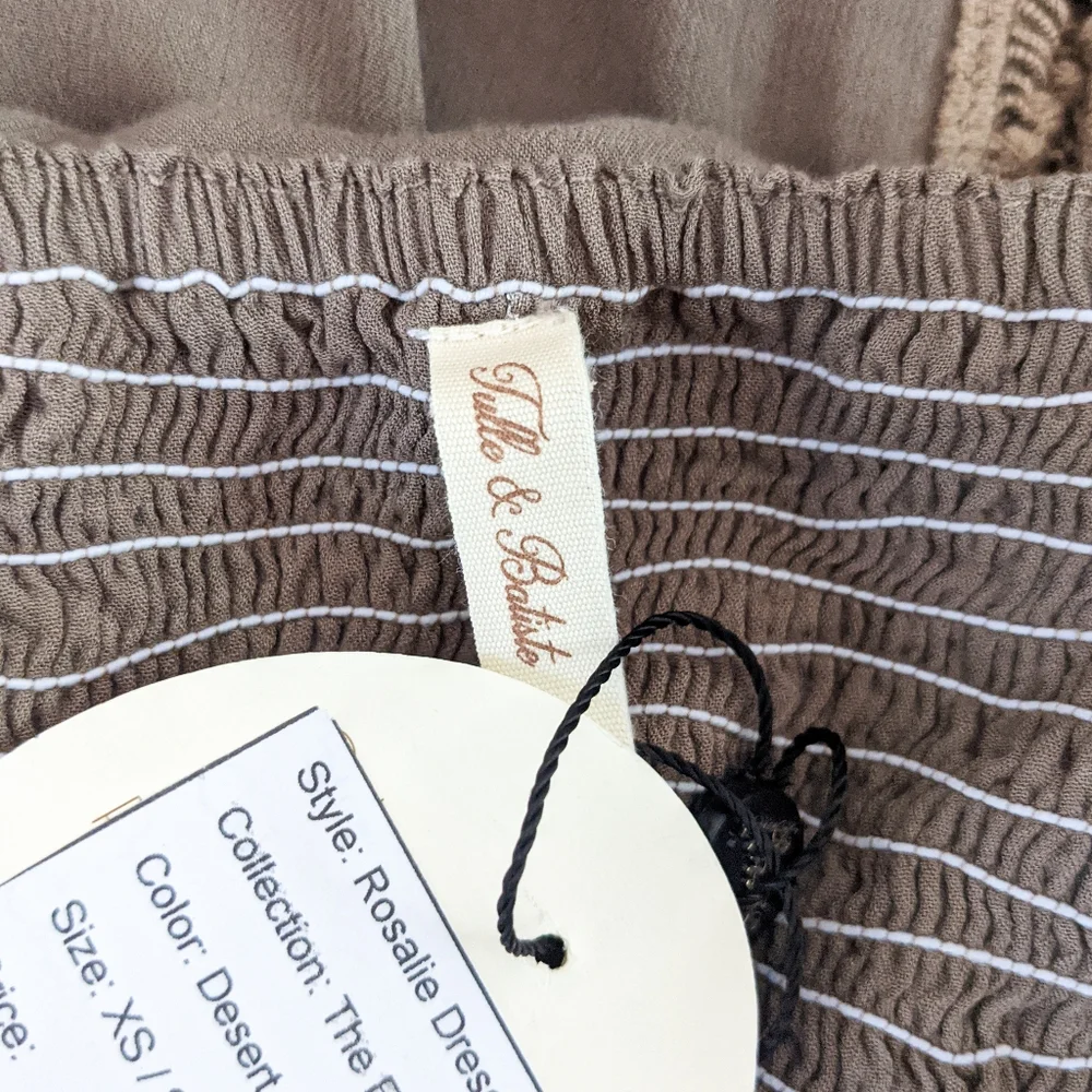 🦋LAST🦋 NWT Tulle and Batiste Rosalie Maxi Dress, Desert Sand, Size XS